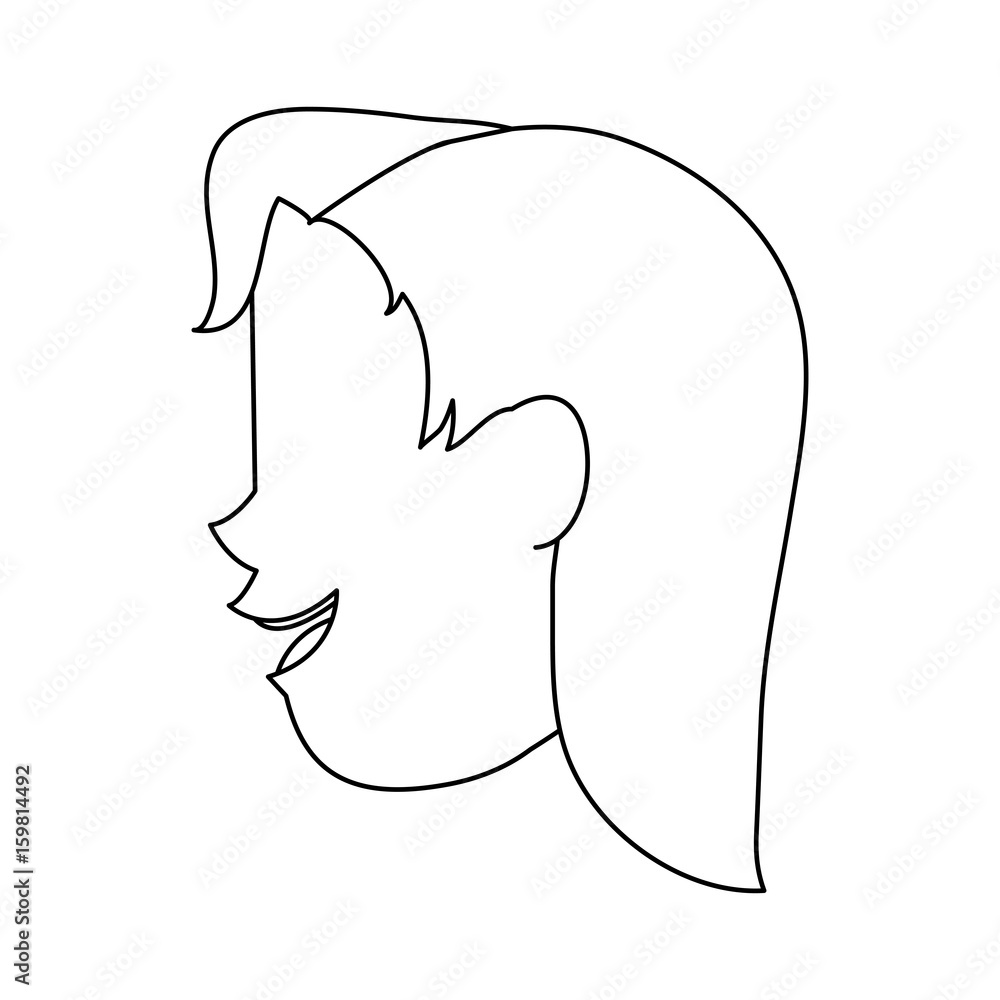happy woman sideview icon image vector illustration design black line happy woman sideview icon image vector illustration design black line