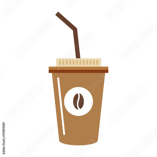 delicious coffee in plastic cup vector ilustration design