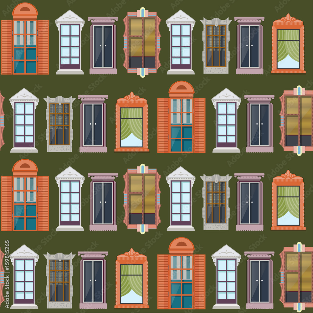 Elegant Exterior Elements Seamless Pattern Elegant Exterior Elements Seamless Pattern