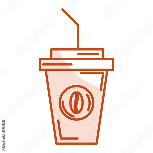 delicious coffee in plastic cup vector ilustration design