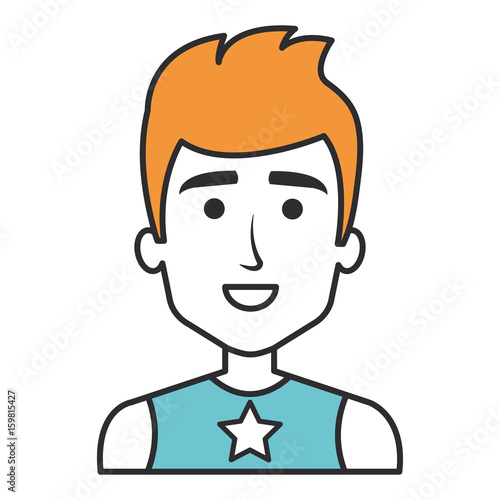 young man avatar character vector illustration design