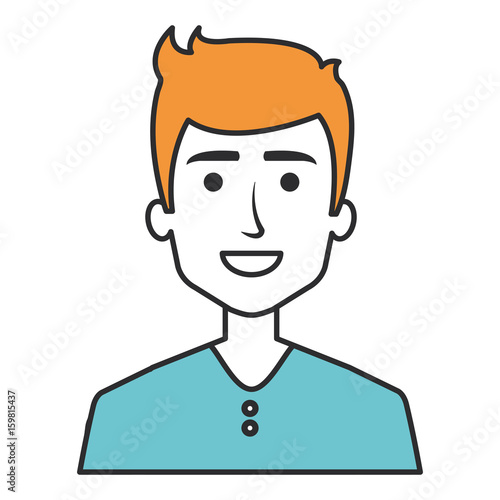 young man avatar character vector illustration design
