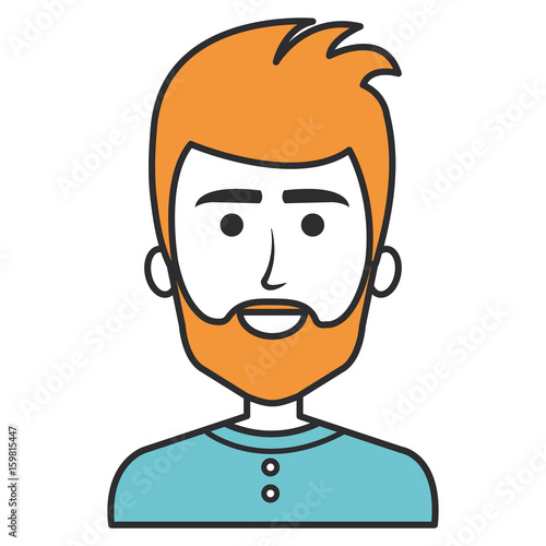 young man avatar character vector illustration design