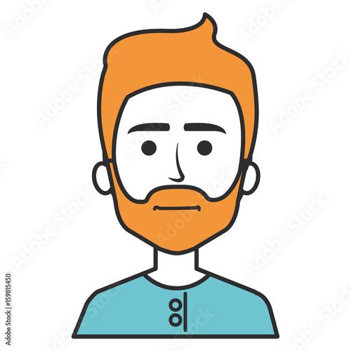young man avatar character vector illustration design