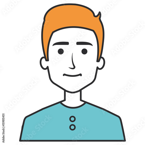 young man avatar character vector illustration design
