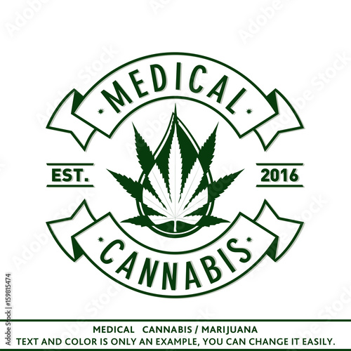 Medical cannabis / marijuana logo. Vector and illustration. Logo design. T-shirt template. 