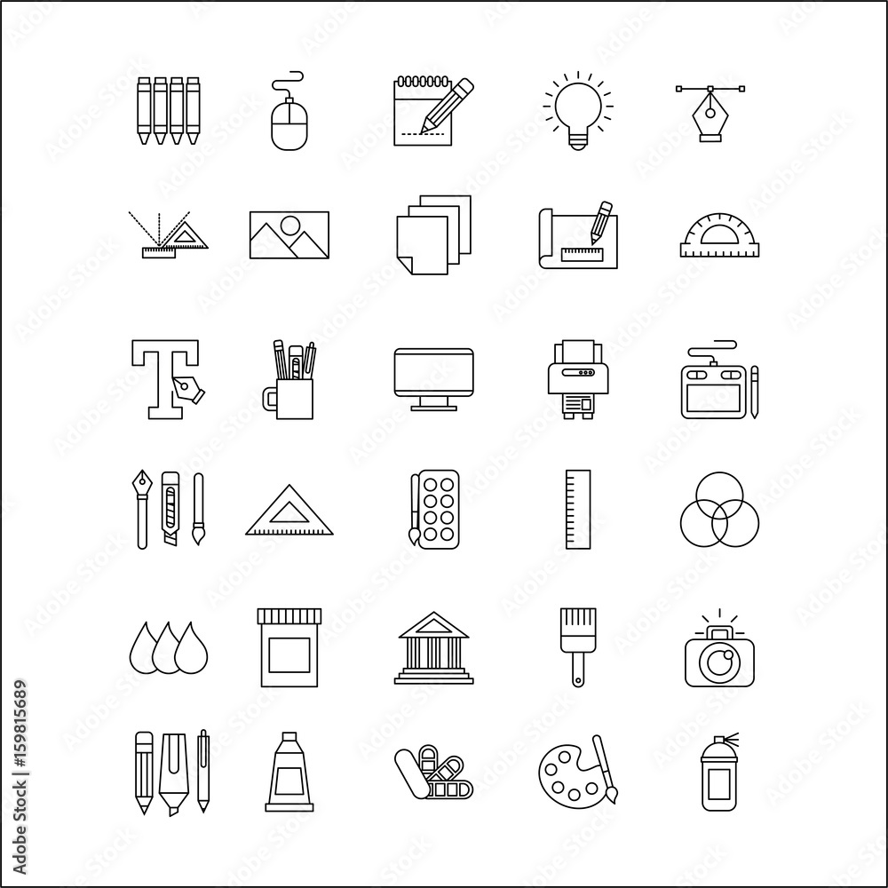 icons set Creativity draw icon vector illustration design graphic icons set Creativity draw icon vector illustration design graphic