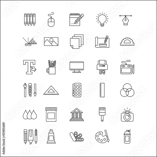 icons set Creativity draw icon vector illustration design graphic