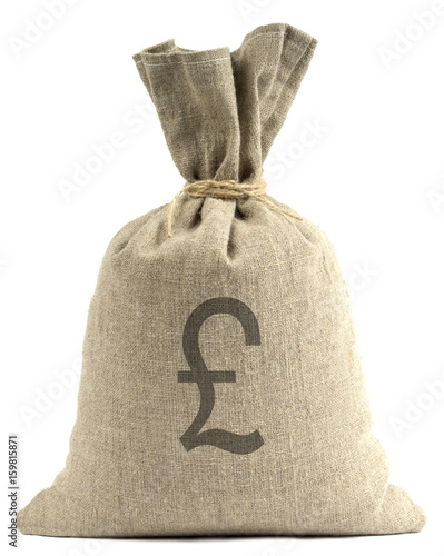 Bank bag with the British pound sterling logo
