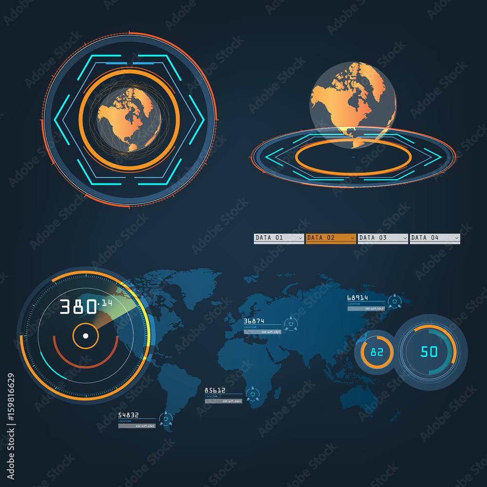 Fototapeta premium future sight action mode earth interface