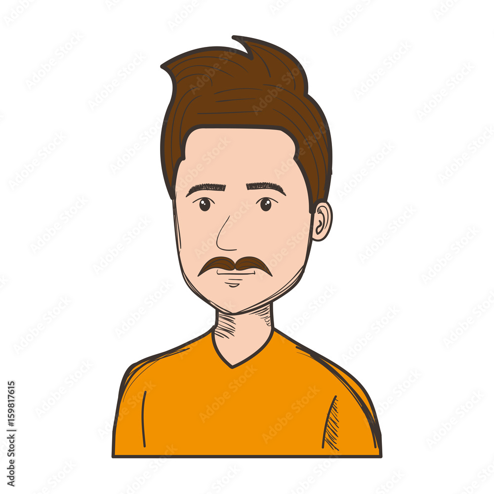 young man avatar character vector illustration design