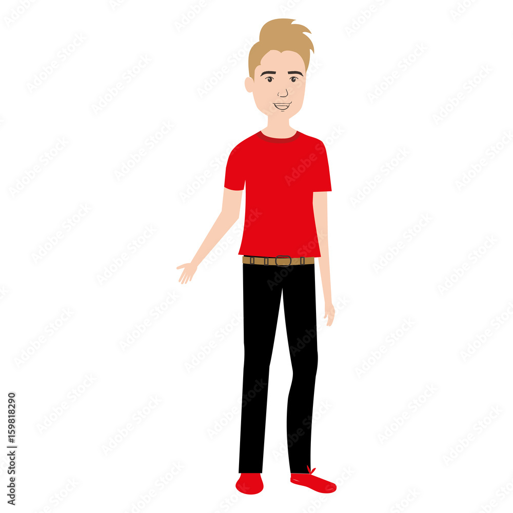 young man avatar character vector illustration design