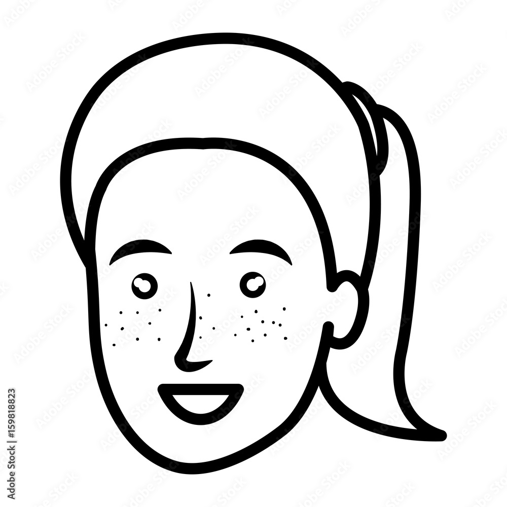 Fototapeta premium beautiful and young woman head character vector illustration design