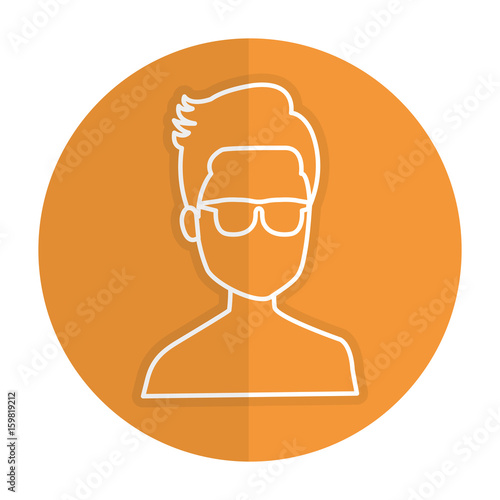 young man shirtless avatar character vector illustration design