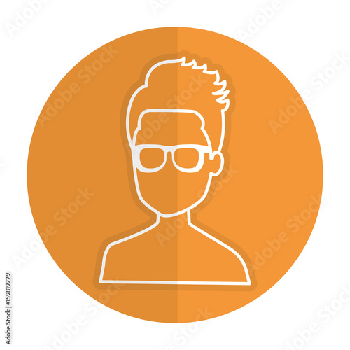 young man shirtless avatar character vector illustration design