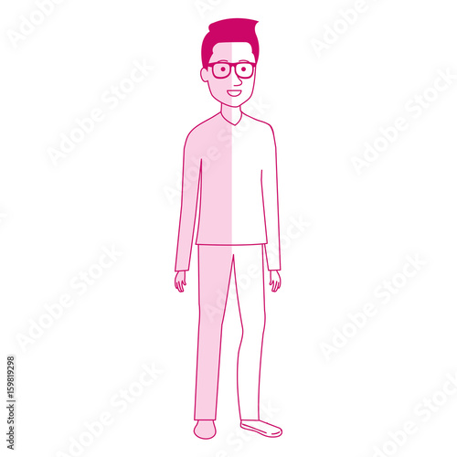 young man avatar character vector illustration design