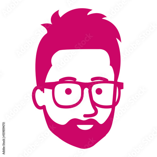 young man head avatar character vector illustration design