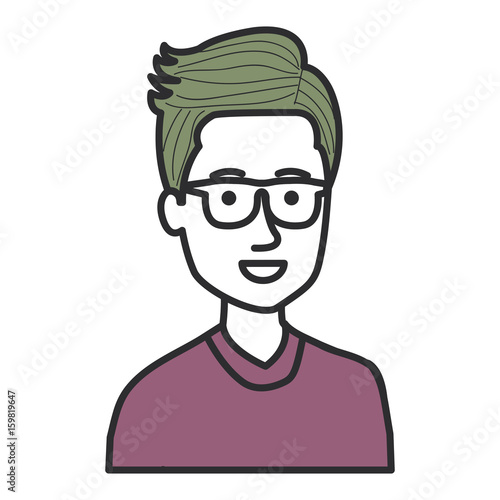 young man avatar character vector illustration design