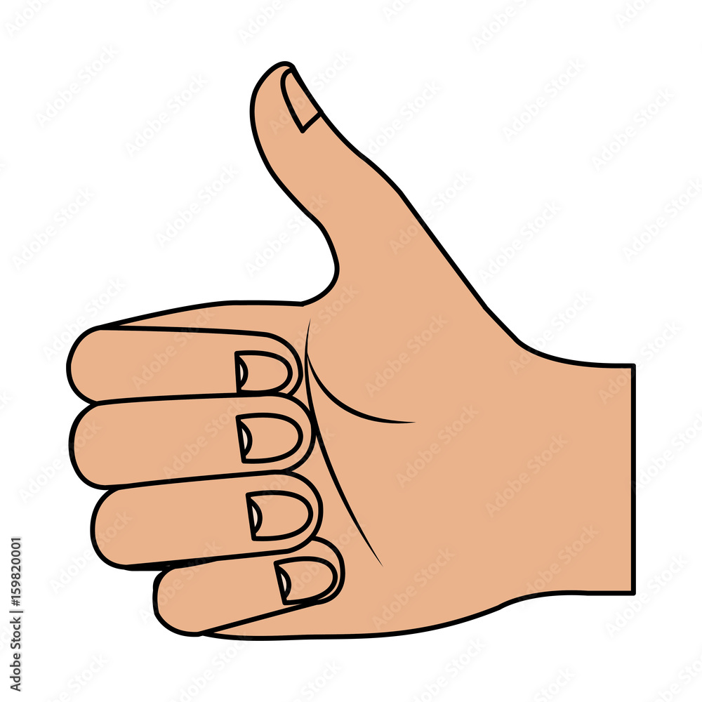 hand human with like gesture vector illustration design