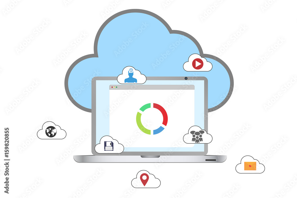 Cloud service and application icons Cloud service and application icons