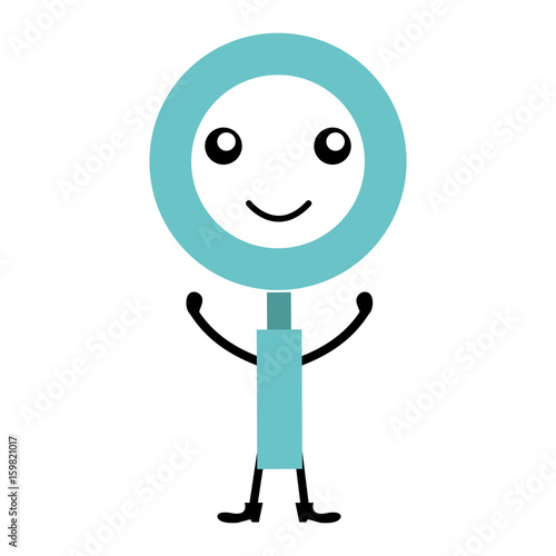search magnifying glass kawaii character vector illustration design