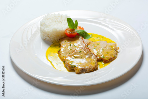 pork cutlet with curry sauce and rice