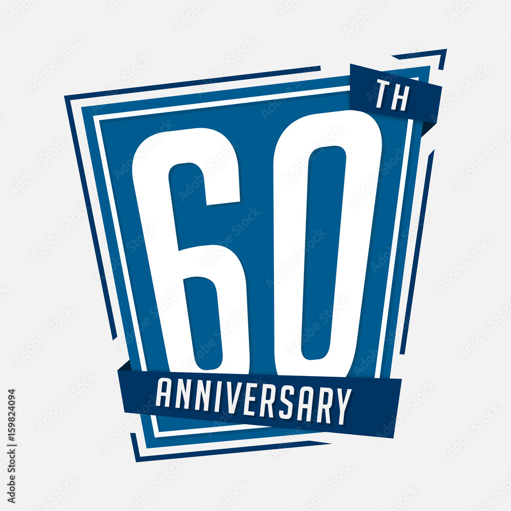 60 anniversary design template. Vector and illustration.