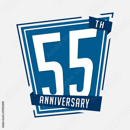 55 anniversary design template. Vector and illustration.
