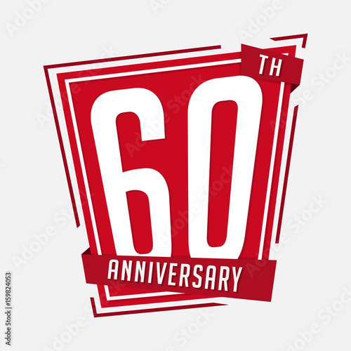60 anniversary design template. Vector and illustration.

