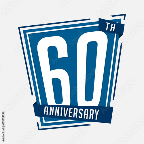 60 anniversary design template. Vector and illustration.
