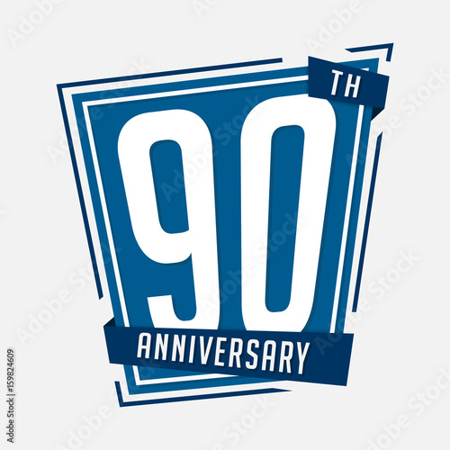 90 anniversary design template. Vector and illustration.

