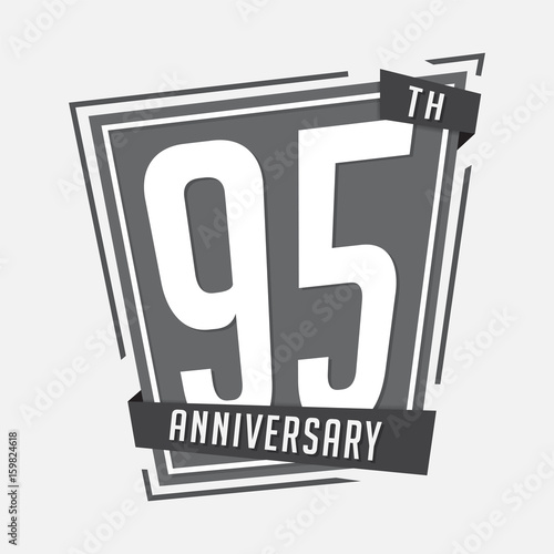 95 anniversary design template. Vector and illustration.
