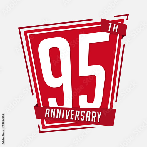 95 anniversary design template. Vector and illustration.
