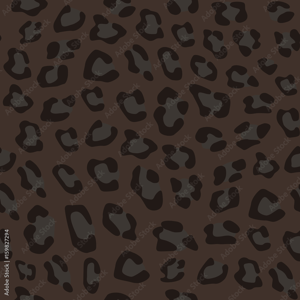 Seamless realistic animal pattern. Imitation of skin of black leopard, panther. Black and grey spots on brown background. Stock Vector | Adobe Stock Seamless realistic animal pattern. Imitation of skin of black leopard, panther. Black and grey spots on brown background. Stock Vector | Adobe Stock