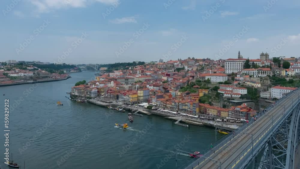 Zoom in timelaps of Porto and Douro river in a summer day Zoom in timelaps of Porto and Douro river in a summer day