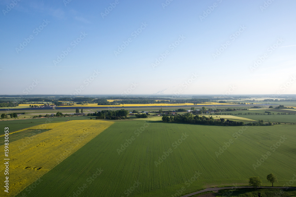Landscape photographed from above from the hot air balloon