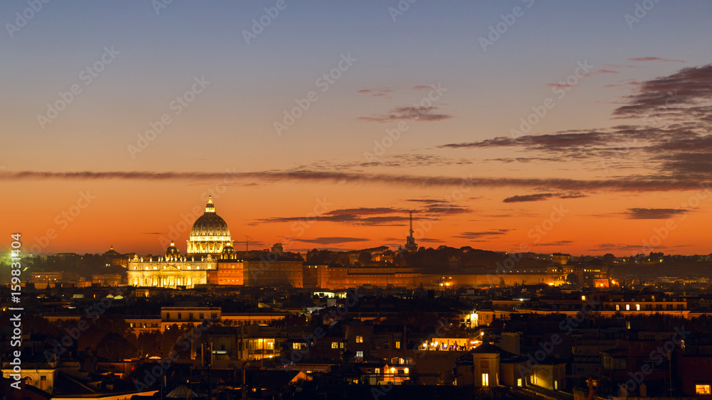 Roma tramonto san pietro