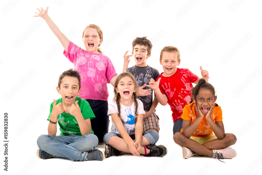 Group of happy kids