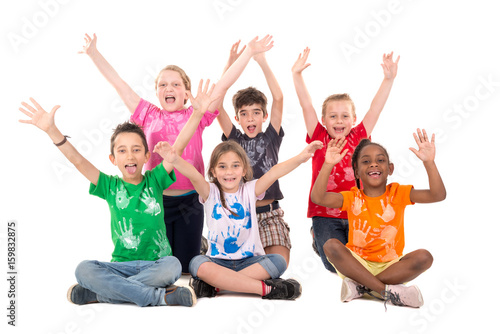Group of happy kids
