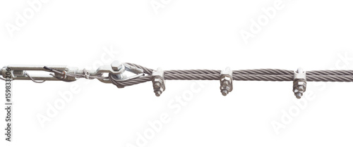 Canvastavla metal rope from steel isolated on white background