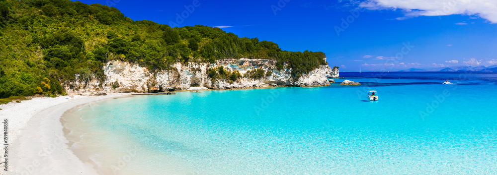 Beautiful turquoise wild beaches of Greece - Anti paxos island, Voutoumi beach
