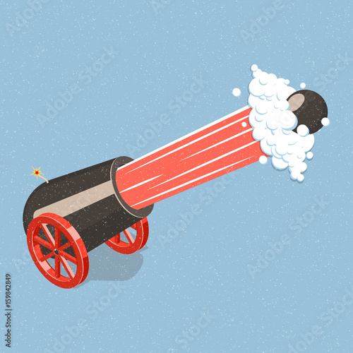 Shooting cannon.