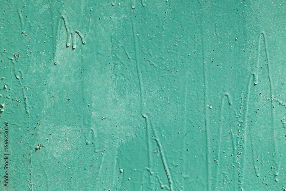 Old green painted metal wall fragment Old green painted metal wall fragment