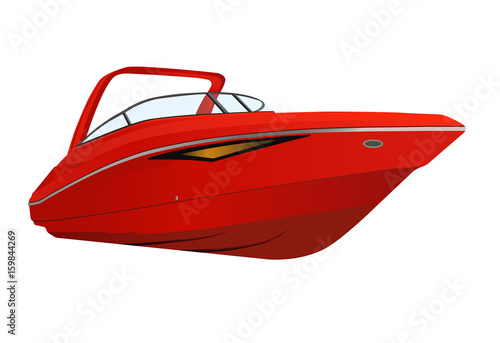 Vector illustration of red modern boat.