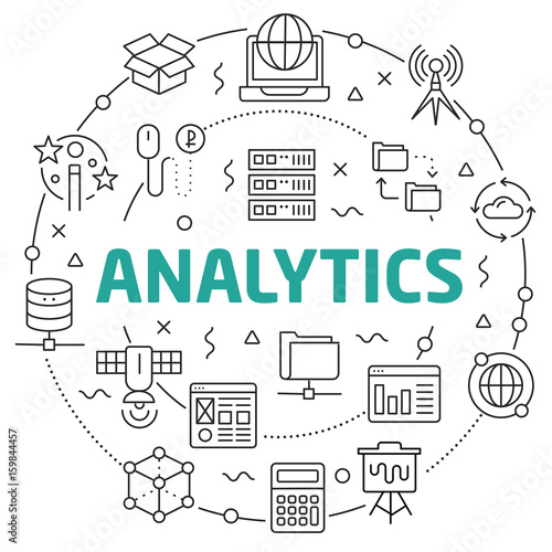 Linear illustration for presentations in the round analytics