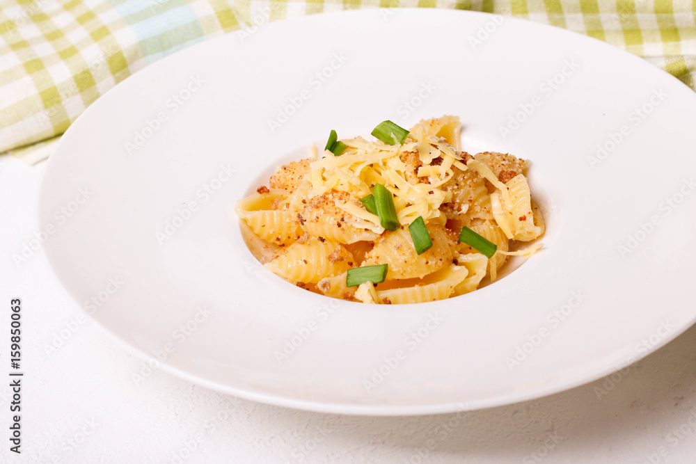 conchiglioni shell pasta alfredo with parmesan cheese conchiglioni shell pasta alfredo with parmesan cheese