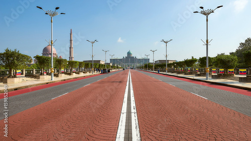 Photos Empty road to the Prime Minister Palace and Masjid Putra Mosque in Putrajaya, Ma