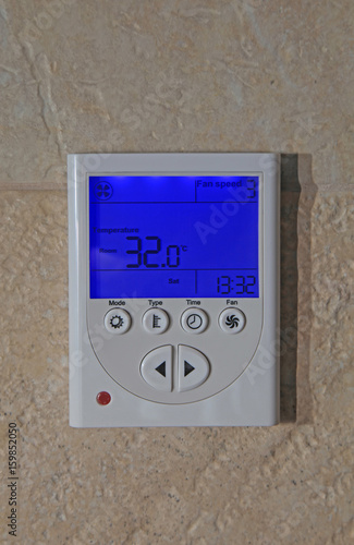 temperature on a digital thermostat