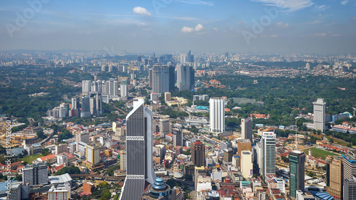 Photography Aerial view of Kuala Lumpur in the morning
