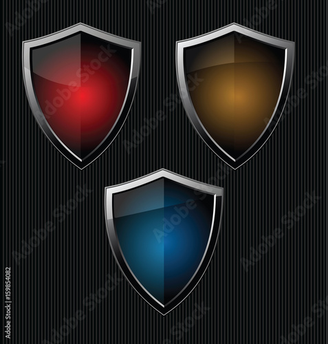 Black shield retro vintage black design collection